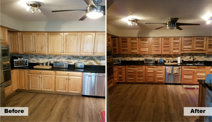 Rustic kitchen remodel done with cabinet refacing