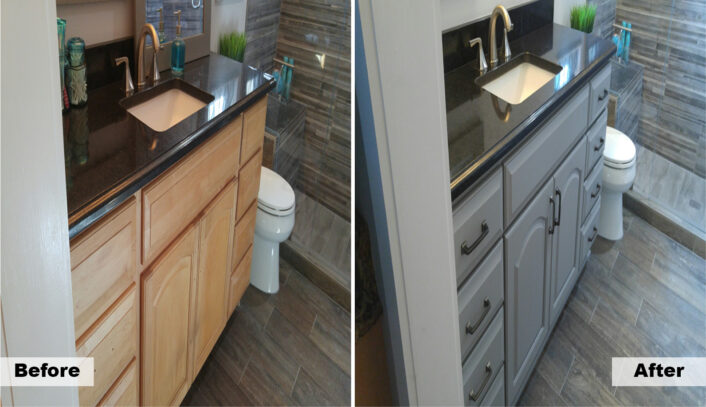 Traditional Bathroom remodel Done With Cabinet Refacing