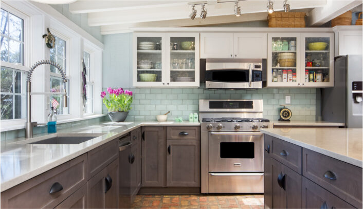 Transitional two-tone kitchen remodel