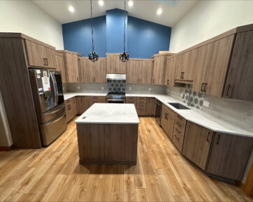 wooden cabinets