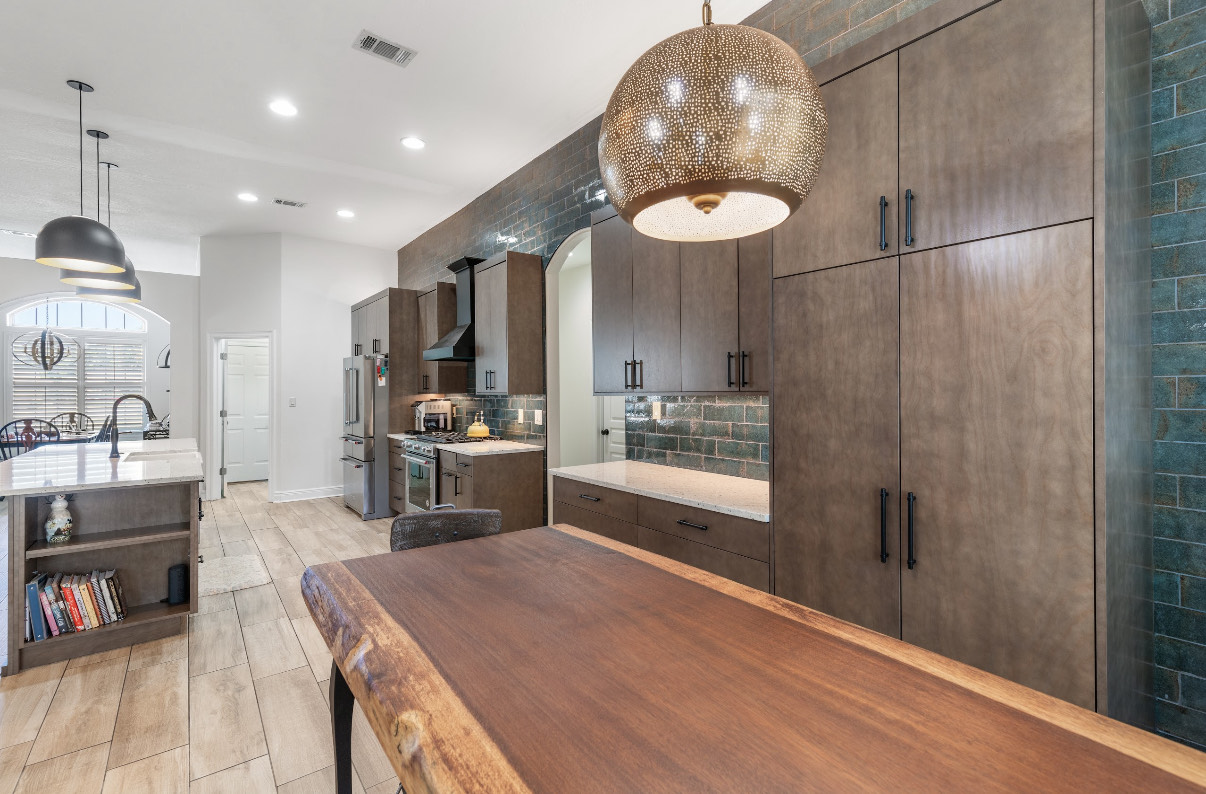 mulit-colored kitchen